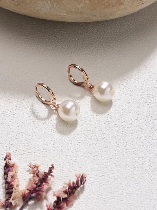 Rose Gold-Plated Contemporary Studs Earrings