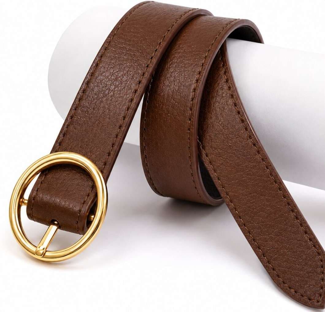 Women Casual Brown Artificial Leather Belt