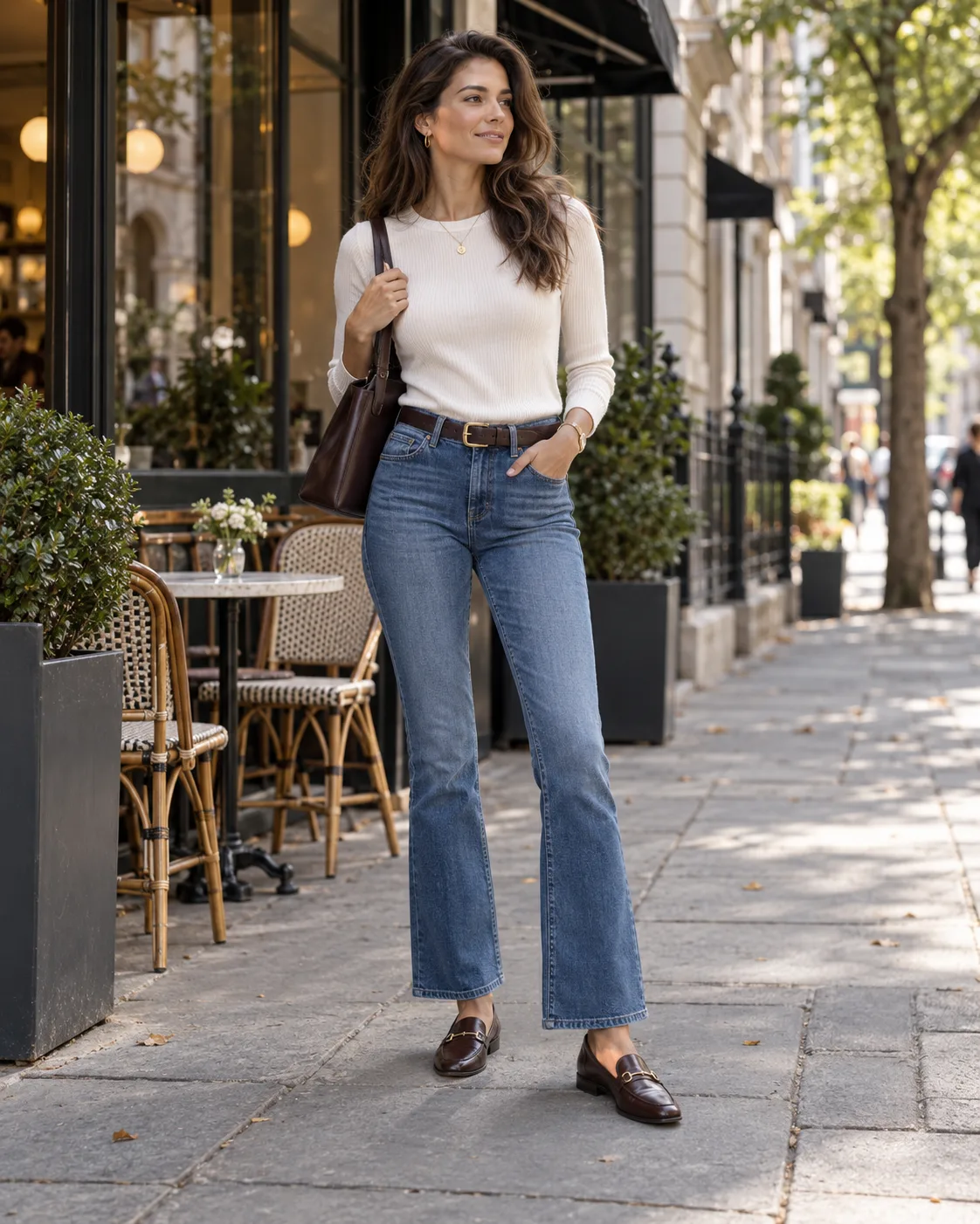 Bootcut Jeans + Loafers
